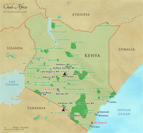 Kenya Safari Map   Chalo Africa