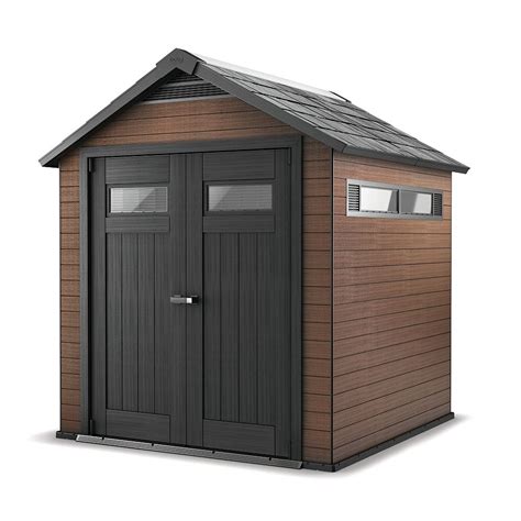 Keter Fusion 7 1/2 ft. x 7 ft. Wood Plastic Composite Shed ...