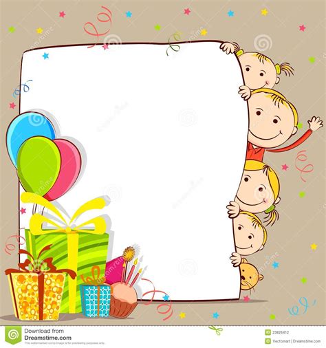 Kids Celebrating Birthday stock vector. Image of fathers ...