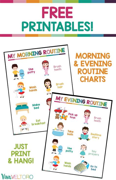 Kids Daily Routine Chart – FREE Printable | Daily routine ...