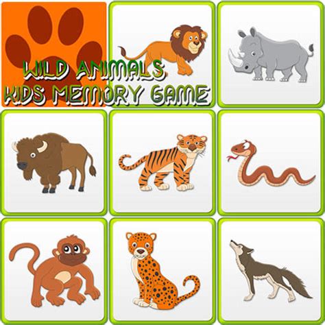 Kids Memory Wild Animals   Free Online Mobile Games
