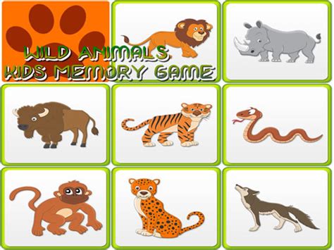 Kids Memory   Wild Animals   Play Online Games Free