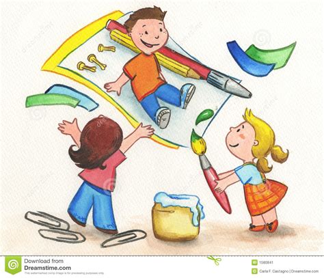 Kids Painting Stock Image   Image: 1580841