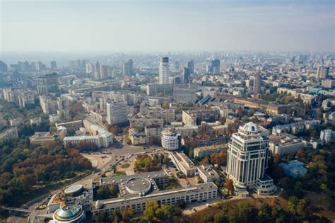 Kiev capital de ucrania. vista aérea. | Foto Gratis