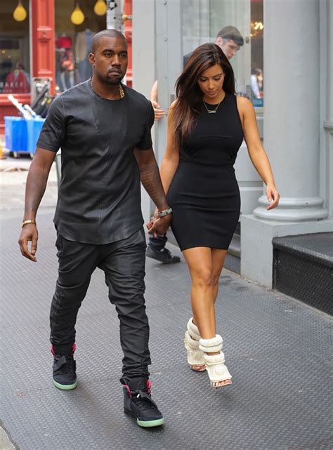 Kim Kardashian shows off hideous shoes designed by boyfriend Kanye West ...