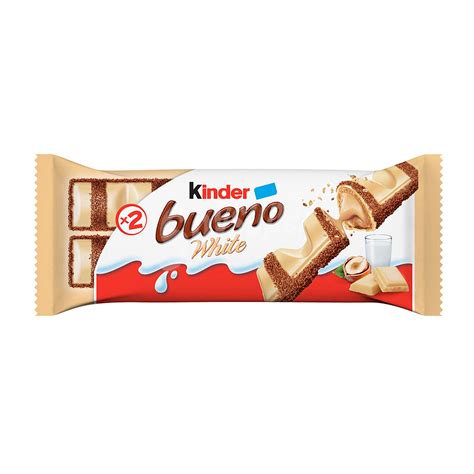 Kinder Bueno Barra cubierta de chocolate blanco y relleno ...