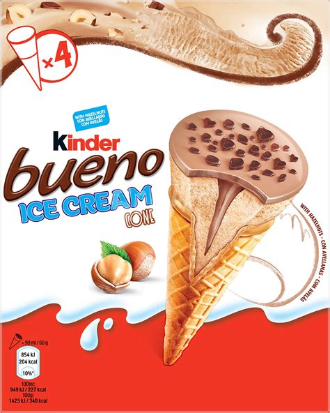 Kinder Bueno Conos de helado con sabor a kinder bueno 4 x ...