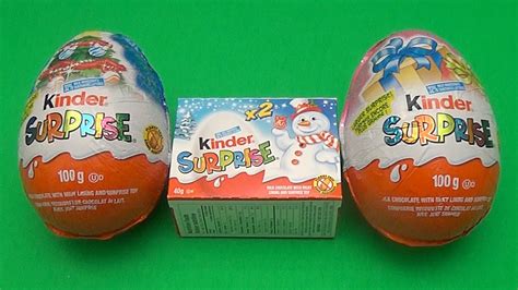Kinder Surprise Egg Christmas Party! Opening 2 New Huge ...