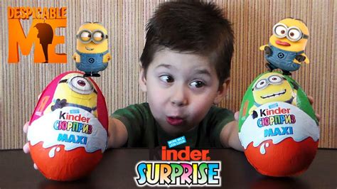 Kinder Surprise MAXI Eggs Despicable Me Minions Toys   YouTube