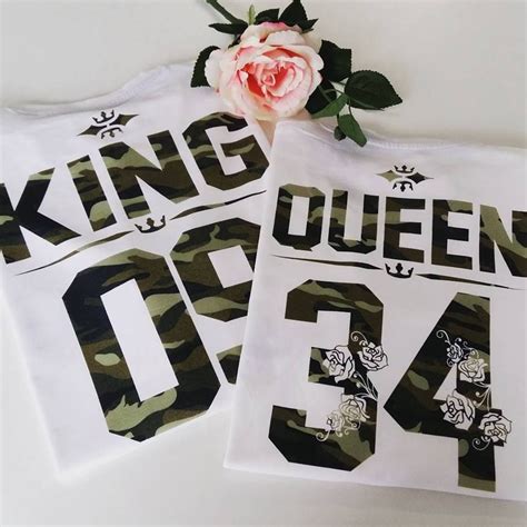 King and Queen camo couple t shirts | NOVIOS | Camisas ...