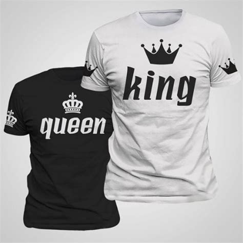 King Queen Lovers Tee T Shirt Imperial Crown Printing ...