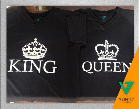 King Queen Pareja Novios Franela Camisetas Estampado ...