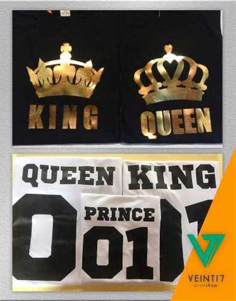 King Queen Pareja Novios Franela Camisetas Estampado ...