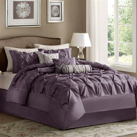 King Size Bedding Comforter Set 7 Piece Purple Luxury ...