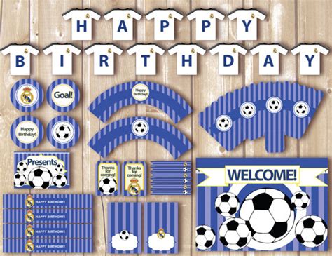 Kit de futbol imprimible para cumpleaños