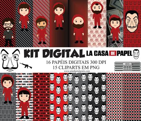 KIT DIGITAL LA CASA DE PAPEL   Arte Digital Grátis