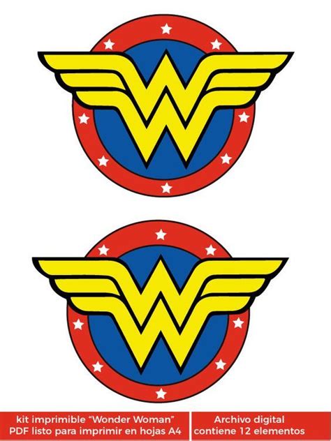 Kit imprimible Mujer maravilla  Wonder Woman  en 2019 | Festa de mulher ...