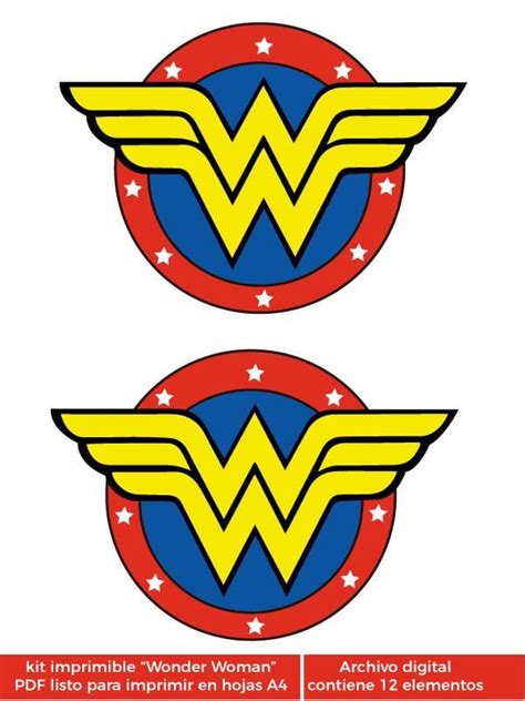 Kit imprimible Mujer maravilla  Wonder Woman  Kit de fiesta cumpleaños ...