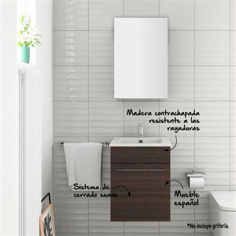 Kit Mueble de baño + lavamanos + espejo Qubo   Sodimac.com.pe