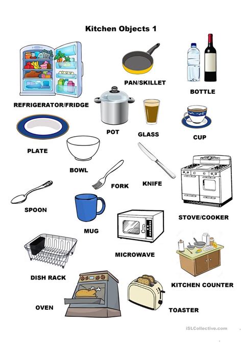 Kitchen Objects 1   English ESL Worksheets for distance learning and ...