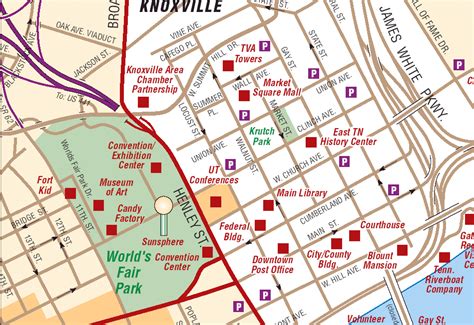 Knoxville TN Tourist Map   Knoxville TN • mappery