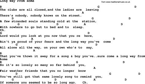 Kris Kristofferson song: Long Way From Home, lyrics and chords