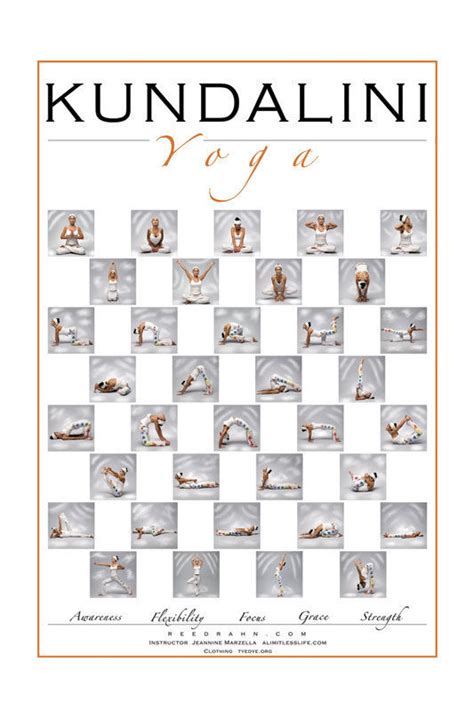 Kundalini Yoga Poster Poses Posture Chart Print | eBay