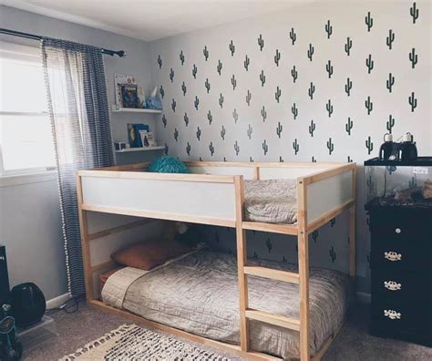 KURA Reversible bed, white/pine, Twin   IKEA | Kids room bed, Children ...