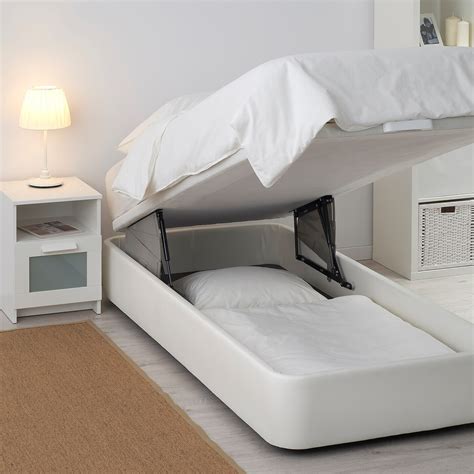 KVITSÖY Estrut cama acolchoada c/arrumação   Bomstad branco   IKEA