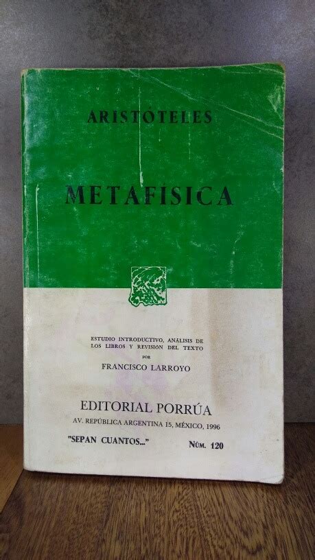 L1401 Aristóteles Metafísica Porrua   $ 109.00 en Mercado Libre