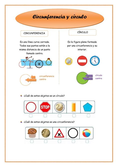 La circunferencia y el círculo ficha interactiva y descargable. Puedes ...