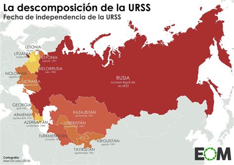 La descomposición de la Unión Soviética   Mapas de El ...