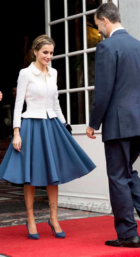 La elegancia de la reina Letizia en Bélgica ...