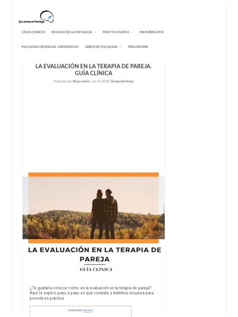 La Evaluación en la terapia de pareja. Guía Clínica.pdf | Psicoterapia ...