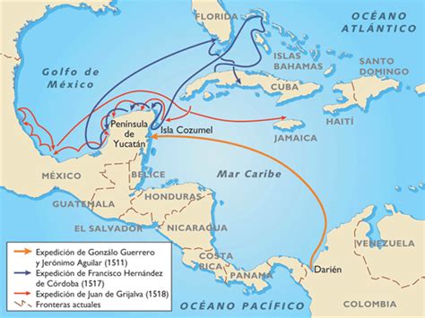 La historia de nuestro México: Las rutas de Hernán Cortéz  la conquista ...