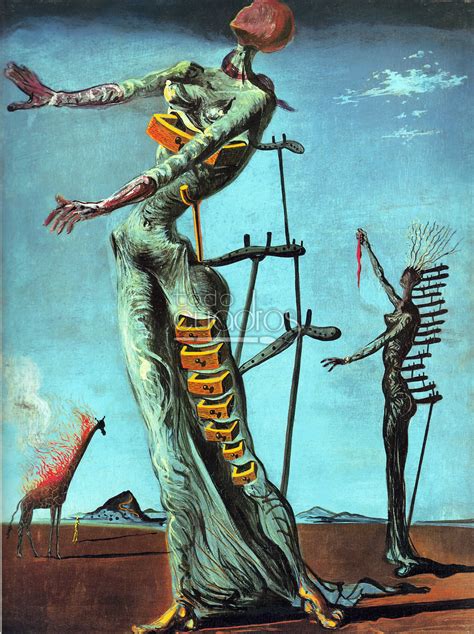 La jirafa en llamas , cuadro de Salvador Dalí, obra al óleo.