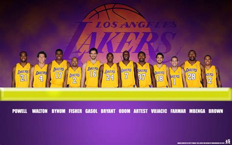 LA Lakers 2010 Roster Widescreen Wallpaper | Basketball Wallpapers at ...