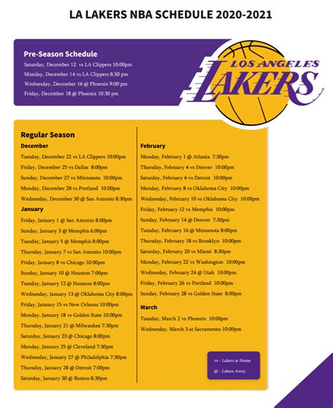 La Lakers Schedule 2022 21   Spring Schedule 2022