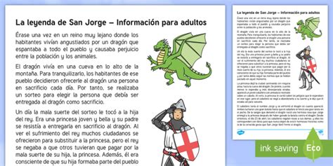 La leyenda de San Jorge y el dragón Hoja informativa   San ...