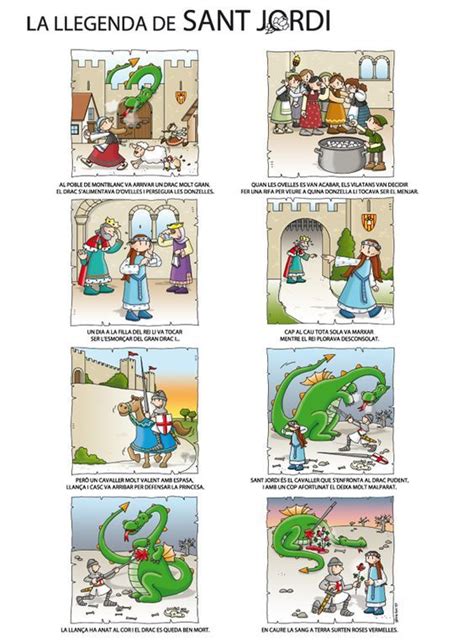 La leyenda de Sant Jordi para niños. Viñetas que narran la ...