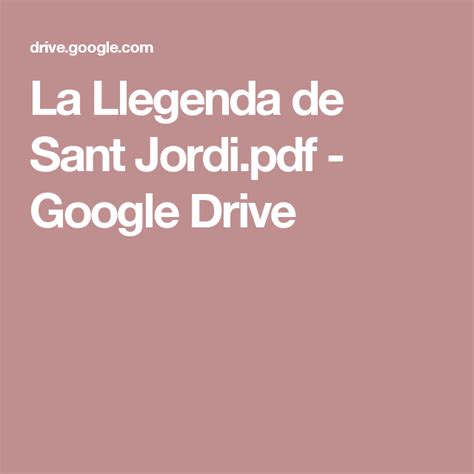 La Llegenda de Sant Jordi.pdf   Google Drive | Jordi