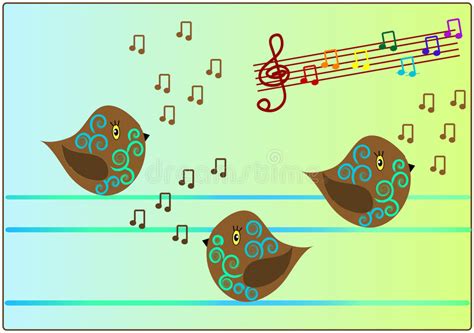 La música de pájaros ilustración del vector. Ilustración de imaginación ...