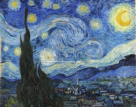 La Noche Estrellada  de Van Gogh, cuadro postimprtesionista.