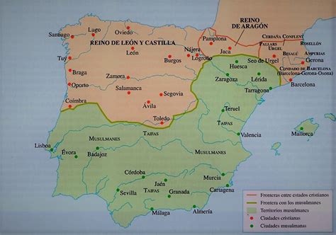 La Peninsula Iberica en 1086 tras la conquista de Toledo ...
