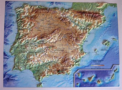 La Península Ibérica en relieve  41x31    Mapas en relieve ...