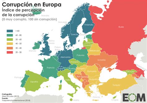 La percepción de la corrupción en Europa   Mapas de El ...