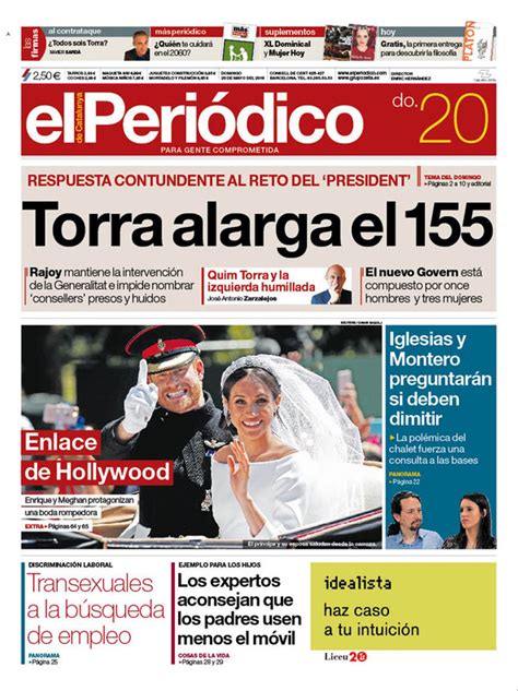 La portada de EL PERIÓDICO del 20 de mayo del 2018   ejemplos de un ...