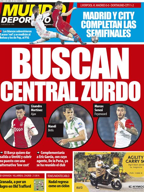 La portada del diario Mundo Deportivo  15/04/2021