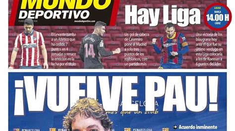 La portada del diario Mundo Deportivo  21/02/2021