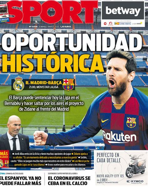 La portada del diario Sport  01/03/2020